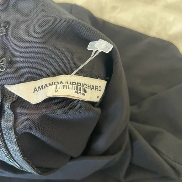 Revolve Amanda Uprichard vixen feather cuff sleeve mesh mini dress - Picture 9 of 13